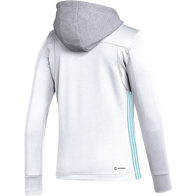 Women's adidas White Seattle Kraken Refresh Skate Lace AEROREADY Pullover Hoodie
