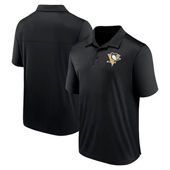 Men's Fanatics Branded Black Pittsburgh Penguins Left Side Block Polo