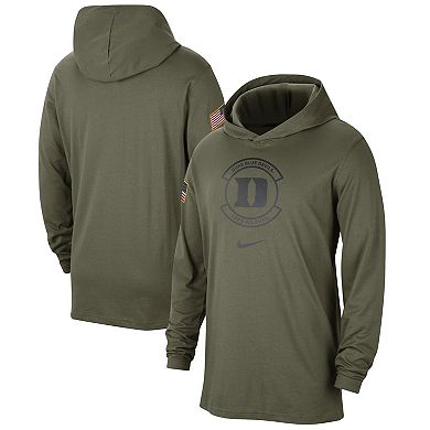 Men's Nike  Olive Duke Blue Devils Military Pack Long Sleeve Hoodie T-Shirt