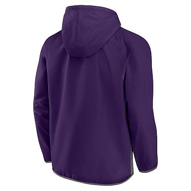 Men's Fanatics Branded  Purple/Gray Phoenix Suns Anorak Flagrant Foul Color-Block Raglan Hoodie Half-Zip Jacket
