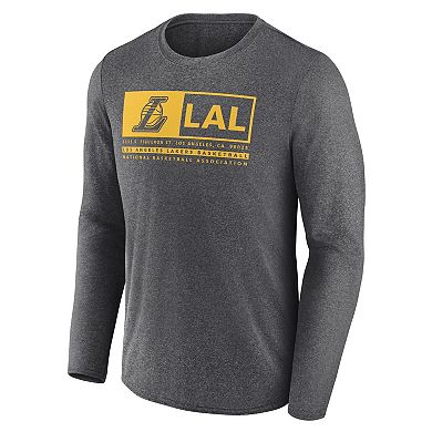 Men's Fanatics Branded Heather Charcoal Los Angeles Lakers Three-Point Play T-Shirt