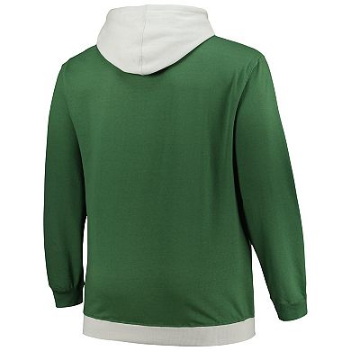 Men's Fanatics Branded Hunter Green/Silver Milwaukee Bucks Big & Tall Primary Arctic Pullover Hoodie