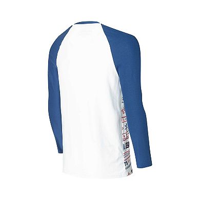 Men's Concepts Sport White/Royal New York Giants TinselÂ Raglan Long Sleeve T-Shirt & Pants Sleep Set