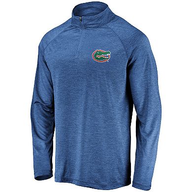 Men's Fanatics Royal Florida Gators Lightweight Striated Raglan Quarter-Zip Top