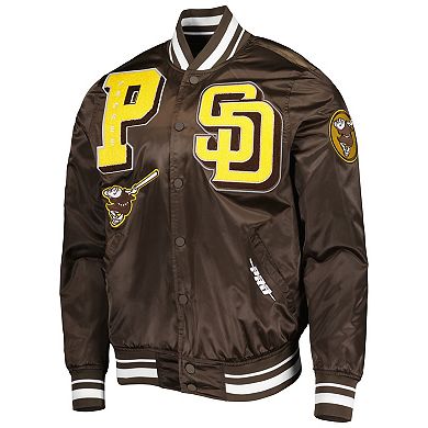 Men's Pro Standard Brown San Diego Padres Mash Up Satin Full-Snap Jacket