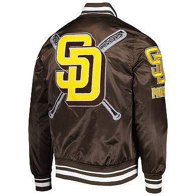 Men's Pro Standard Brown San Diego Padres Mash Up Satin Full-Snap Jacket