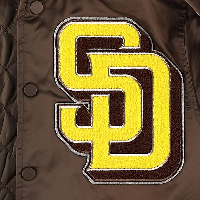 Men's Pro Standard Brown San Diego Padres Mash Up Satin Full-Snap Jacket