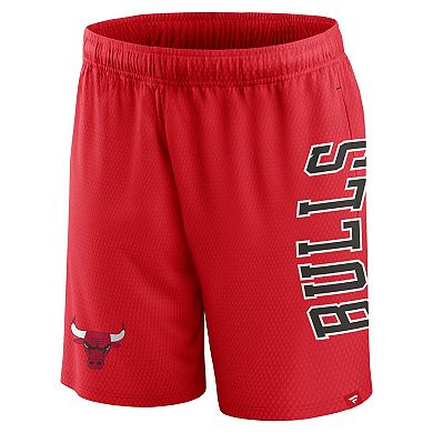 Men's Fanatics Branded Red Chicago Bulls Post Up Mesh Shorts