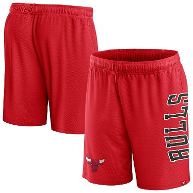 Men's Fanatics Branded Red Chicago Bulls Post Up Mesh Shorts