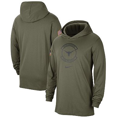 Men's Nike  Olive Texas Longhorns Military Pack Long Sleeve Hoodie T-Shirt