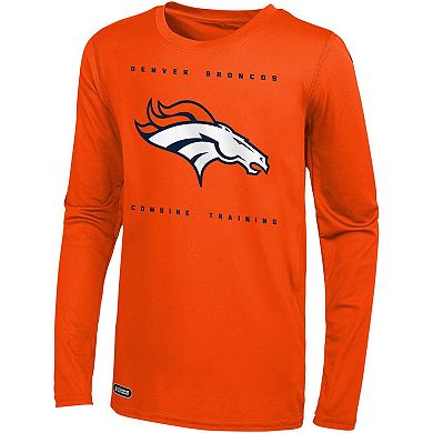 Men's Orange Denver Broncos Side Drill Long Sleeve T-Shirt