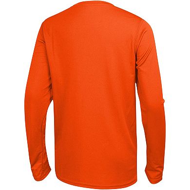 Men's Orange Denver Broncos Side Drill Long Sleeve T-Shirt