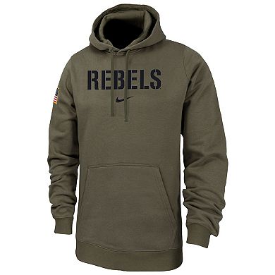 Men's Nike Olive Ole Miss Rebels Military Pack Club Fleece Pullover Hoodie