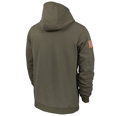 Men's Nike Olive Ole Miss Rebels Military Pack Club Fleece Pullover Hoodie