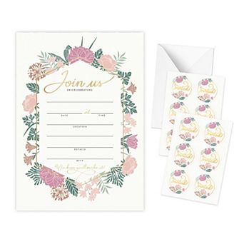 Rileys & Co. 50 All Occasion Invitation Cards With Envelopes And Bonus Stickers