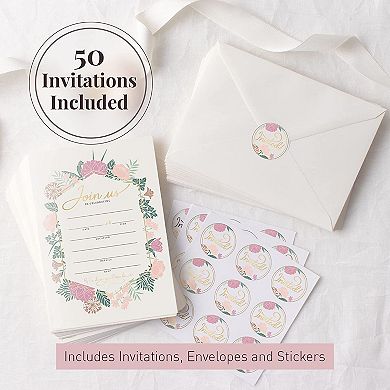 Rileys & Co. 50 All Occasion Invitation Cards With Envelopes And Bonus Stickers