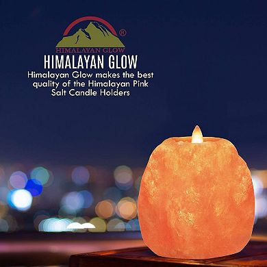 Himalayan Glow Salt Candle Holders, Home Décor Gift Pink Salt Candle Lamp - 2 Pack