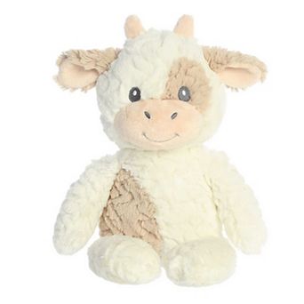ebba Large White Huggy Collection 13" Clover Cow Adorable Baby Stuffed Animal