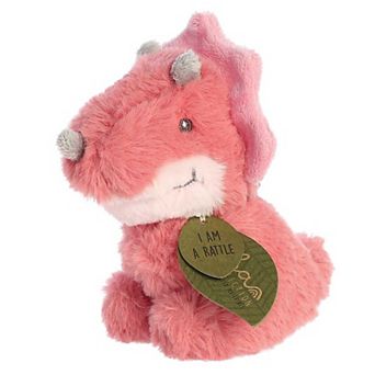 Ebba Small Pink Eco Ebba 5.5" Tai Tricera Rattle Baby Stuffed Animal