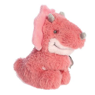 ebba Small Pink Eco Ebba 5.5" Tai Tricera Rattle Playful Baby Stuffed Animal