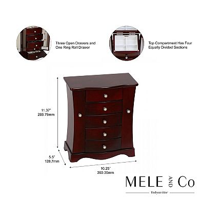 Mele & Co. Bette Wood Scalloped Jewelry Box & Organizer