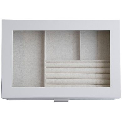 Mele and Co Misty Glass Top Wooden Jewelry Box