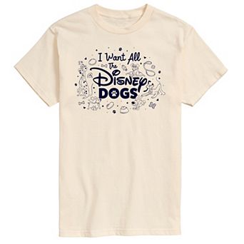 Disney Men's I Want All The Disney Dogs Graphic Tee