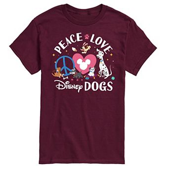 Disney's Men's Peace Love Dogs Graphic Tee