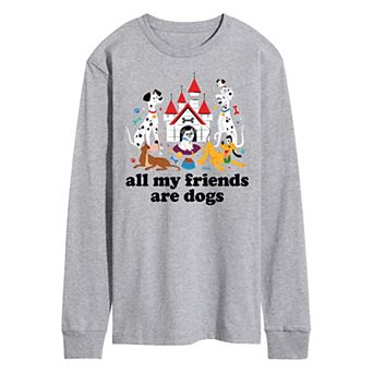 Disney Men's All My Friends Are Dogs Long Sleeve Graphic Tee