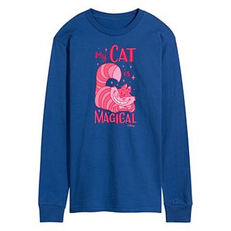 Disney's Alice in Wonderland Men's My Cat Is Magical Long Sleeve Graphic Tee
