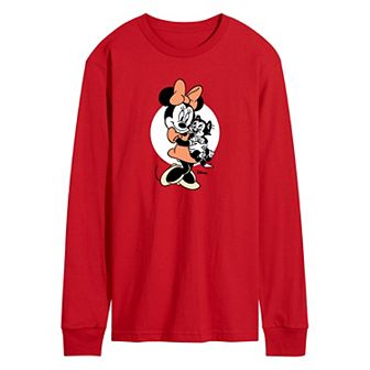 Disney's Minnie Mouse & Figaro Men's Long Sleeve Graphic Tee