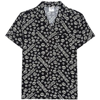 Men's Goonies Allover Print Woven Short Sleeve Button-Down Shirt