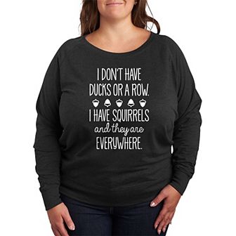 Plus Size Ducks Squirrels Lightweight French Terry Sweatshirt