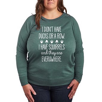 Plus Size Ducks Squirrels Lightweight French Terry Sweatshirt