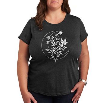 Plus Floral Crescent Moon Graphic Tee