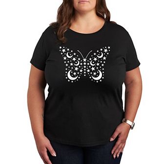 Plus Stars And Moons Butterfly Graphic Tee