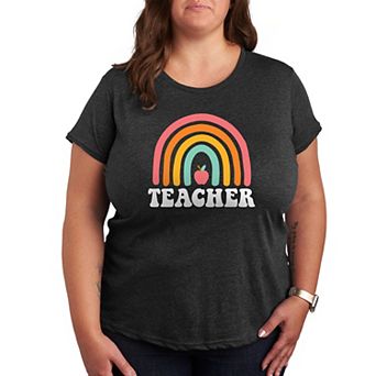 Plus Rainbow Teacher Graphic Tee
