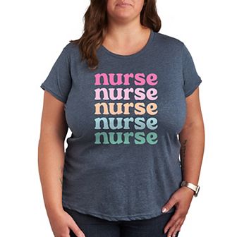 Plus Nurse Stacked Graphic Tee
