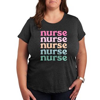 Plus Nurse Stacked Graphic Tee