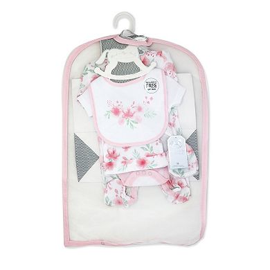 Baby Girls Soft Floral Layette, 5 Piece Set