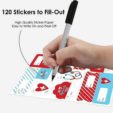 Big Dot Of Happiness Thank You Nurses Appreciation To & From Stickers 12 Sheets 120 Stickers