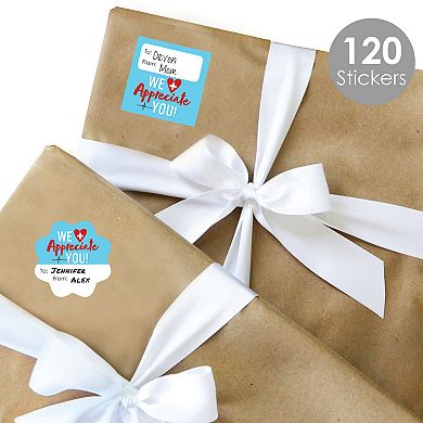 Big Dot Of Happiness Thank You Nurses Appreciation To & From Stickers 12 Sheets 120 Stickers