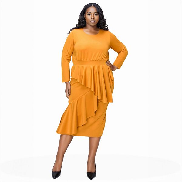 Plus Size Alexandra Ruffled Bodycon Dress