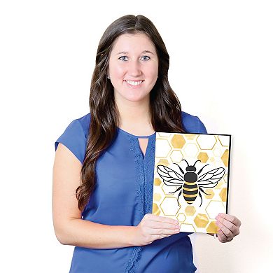Big Dot of Happiness Little Bumblebee - Bee Nursery Wall Art and Kitchen Decor - 7.5 x 10 inches - Set of 3 Prints