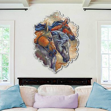 Let Them Run Horse Heads Wall Art by J. Bergsma - Wildlife Holiday Decor