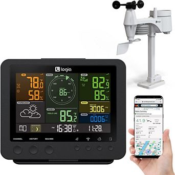 5-in-1 WiFi Wireless Weather Station with Black LED Display