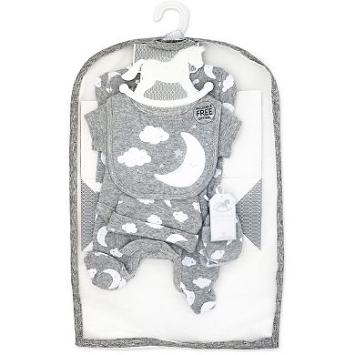 Baby Boys and Girls Crescent Moon Layette, 5 Piece Set