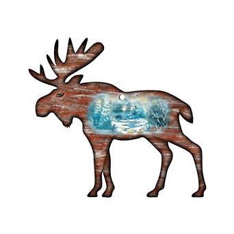 Moose Vintage 24-Inch Handcrafted Wooden Door Decor by G. Debrekht - Wildlife Holiday Decor