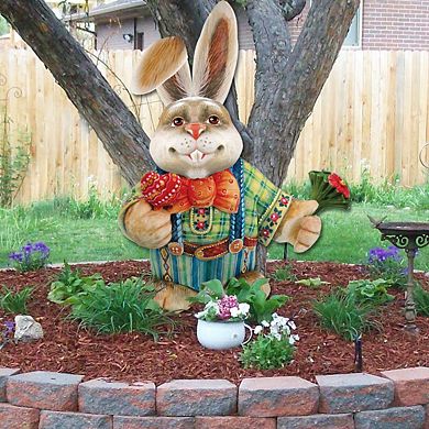 Father Bunny Easter 24-Inch Handcrafted Wooden Door Decor by G. DeBrekht - Spring Decor
