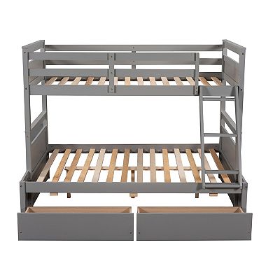 Merax Twin over Full Bunk Bed with Storage